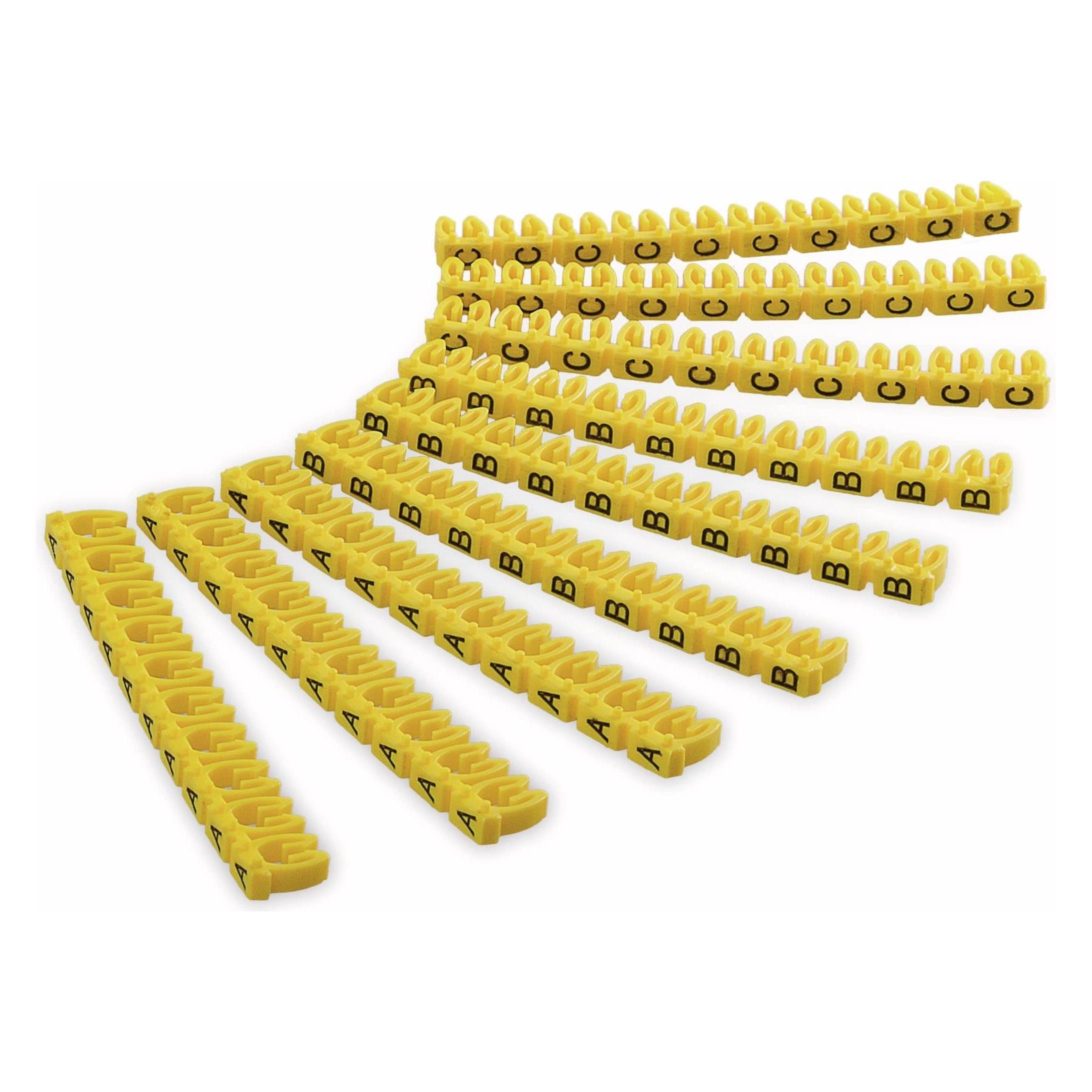 Goobay Kabelmarker-Clips "Buchstaben A-C", für Kabeldurchmesser bis 2,5 mm, 2.5 mm (72516)