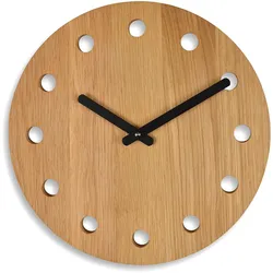 Natuhr 40NU1-11-1 Wanduhr Dot Massivholz Eiche Geölt ⌀ 30 cm