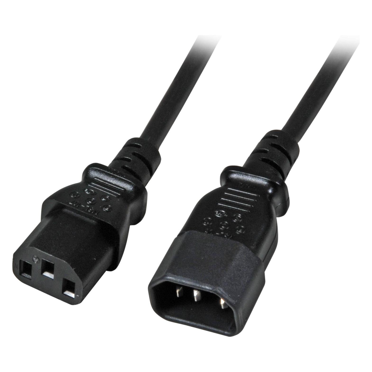 EFB Elektronik EFB Kaltgeräteverl. C14 180°-C13 180°,sw,1.0m,3x0.75mm (1 m, CEE 7/3) (EK503.1)