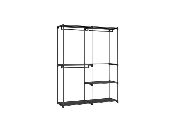 Garderobenständer SONGMICS Schwarz , schwarz, B:138cm H:182cm T:43cm, Kunststoff, Stahl, Garderobenständer, Garderobenständer