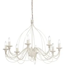Ideal Lux Kronleuchter CORTE SP8 , 8-flammig, E14, Antik weiß IDEA-005898