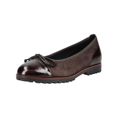 Ballerina GABOR "Gabor Ballerinas Leder", Damen, Gr. 39, mocca, Leder, Schuhe Ballerina