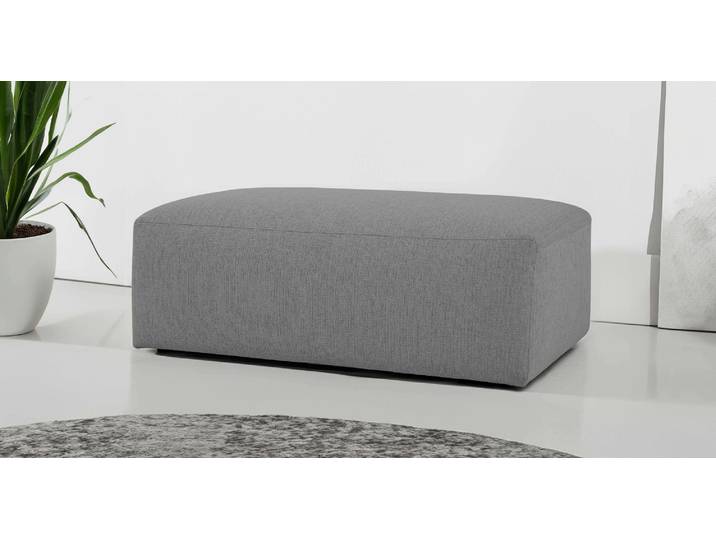 Polsterhocker INOSIGN Koa , grau, B:114cm H:44cm T:61cm, 62% Polypropylen, 32% Polyester, Hocker, Polsterhocker, Wellenunterfederung, weicher Lounge-Sitzkomfort
