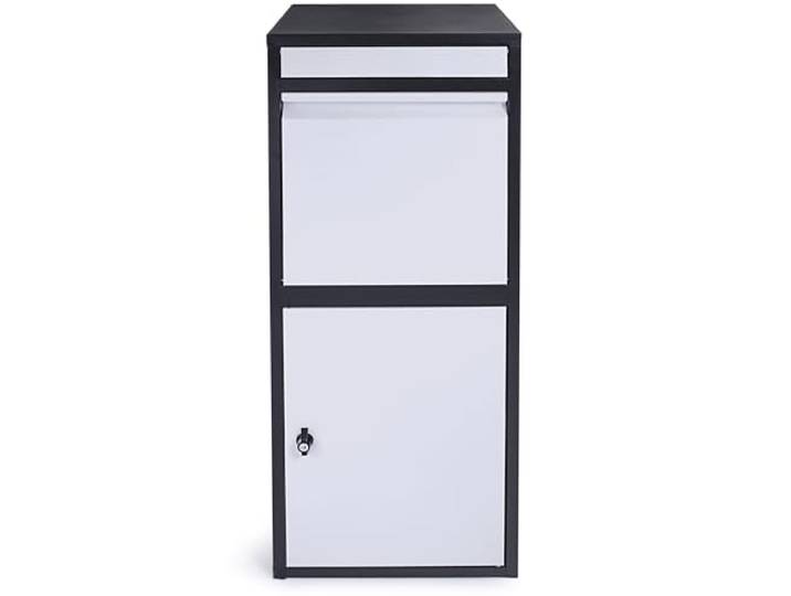 Ondis24 Korona Paketbox Postbox für Pakete, Päckchen, Warensendungen und Briefe mit Paketsafe, galvanisiert (103 cm, Schwarz Grau)