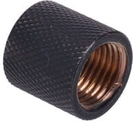 Aquatuning Muffe G1/4 zu G1/4 - ger&auml;ndelt - black matt