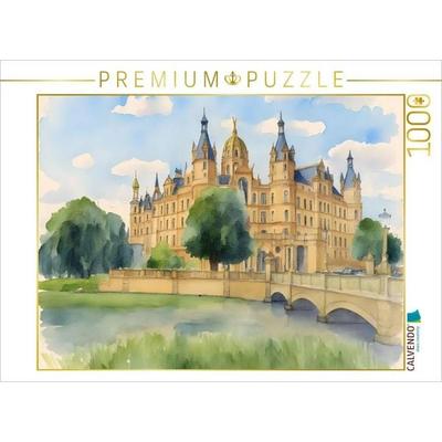 CALVENDO Puzzle Schloss Schwerin | 1000 Teile Lege-Größe 64x48cm Foto-Puzzle für glückliche Stunden