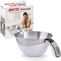 Imetec Elektronische Küchenwaage Dolcevita ES4, Wiegen von festen und flüssigen Stoffen, Kapazität 5 kg, 1 g Teilung, Tara-Funktion, Digitalanzeige