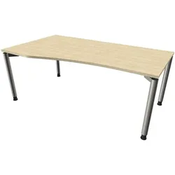 fm Büromöbel PC-Schreibtisch links »Fastline« 180 cm 4-Fuß königsahorn, 180x82x80 cm