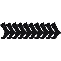 CR7 Herren Socken, 10er Pack - Kurzsocken, Baumwollmix, Unifarben, One Size Schwarz / 40-46