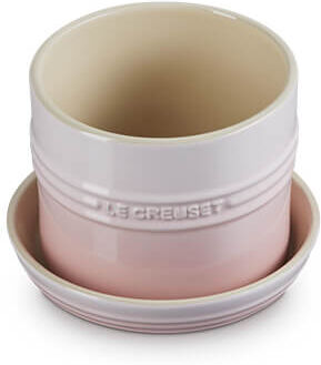 Le Creuset Shell Pink Stoneware 14cm Herb Planter with Tray