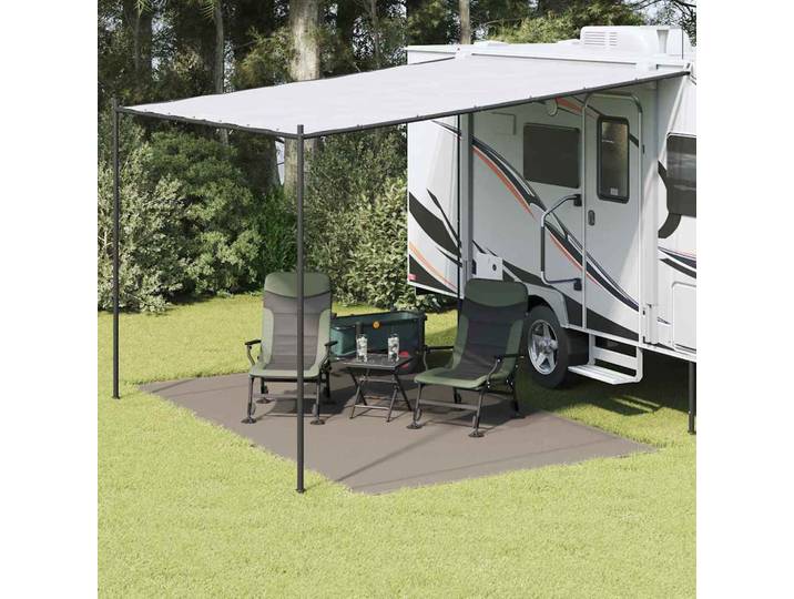 vidaXL Zeltteppich Hellgrau 400 x 250 cm Polyethylen