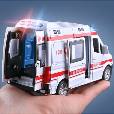 Diecast Emergency Vehicle Toy Set Sound And Light Police Ambulance & Fire Truck Models police
