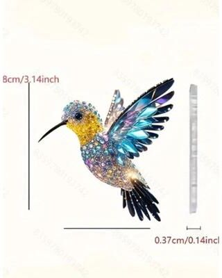 Inspire Essentials Colorful Hummingbird Wind Chime Acrylic Hanging Ornament For Window And Car Decor 10