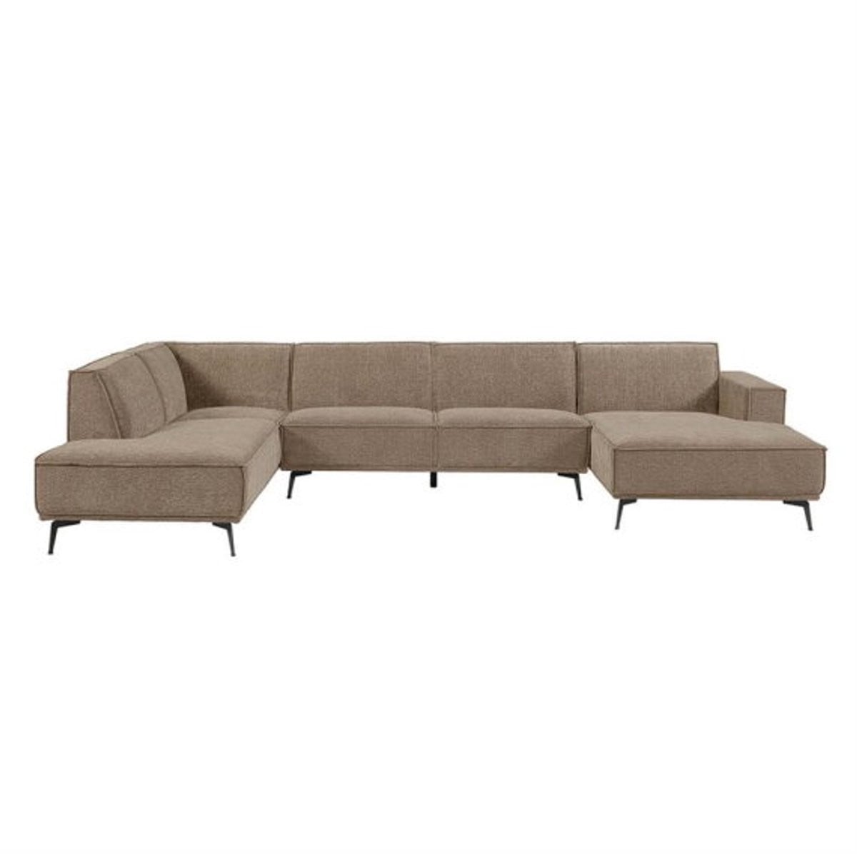Tower Living U-bank Leeds Chaise Lounge met bijpassende Ottoman in City 453 Moss Grey
