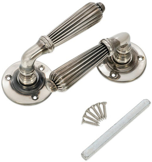 Spira Brass Regency Door Handle Aged Nickel 5cm H X 6cm W