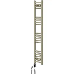 HANDTUCHHEIZKÖRPER elektrisch 300 x 1400 mm Beige Badheizkörper gerade mit Seitenanschluss mit Heizstab 300W