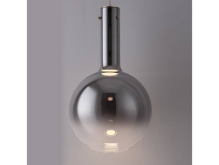 Suspension Nostos Ø 25cm Noir/Noir aluminium / verre fumé LED non-remplaçables Module LED