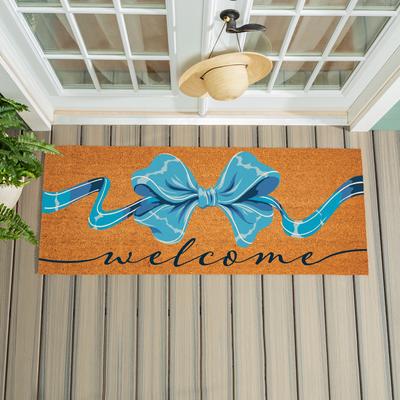 Evergreen "Bows & Butterfly Coir Mat 60""x24"" - 60"" x 24"""
