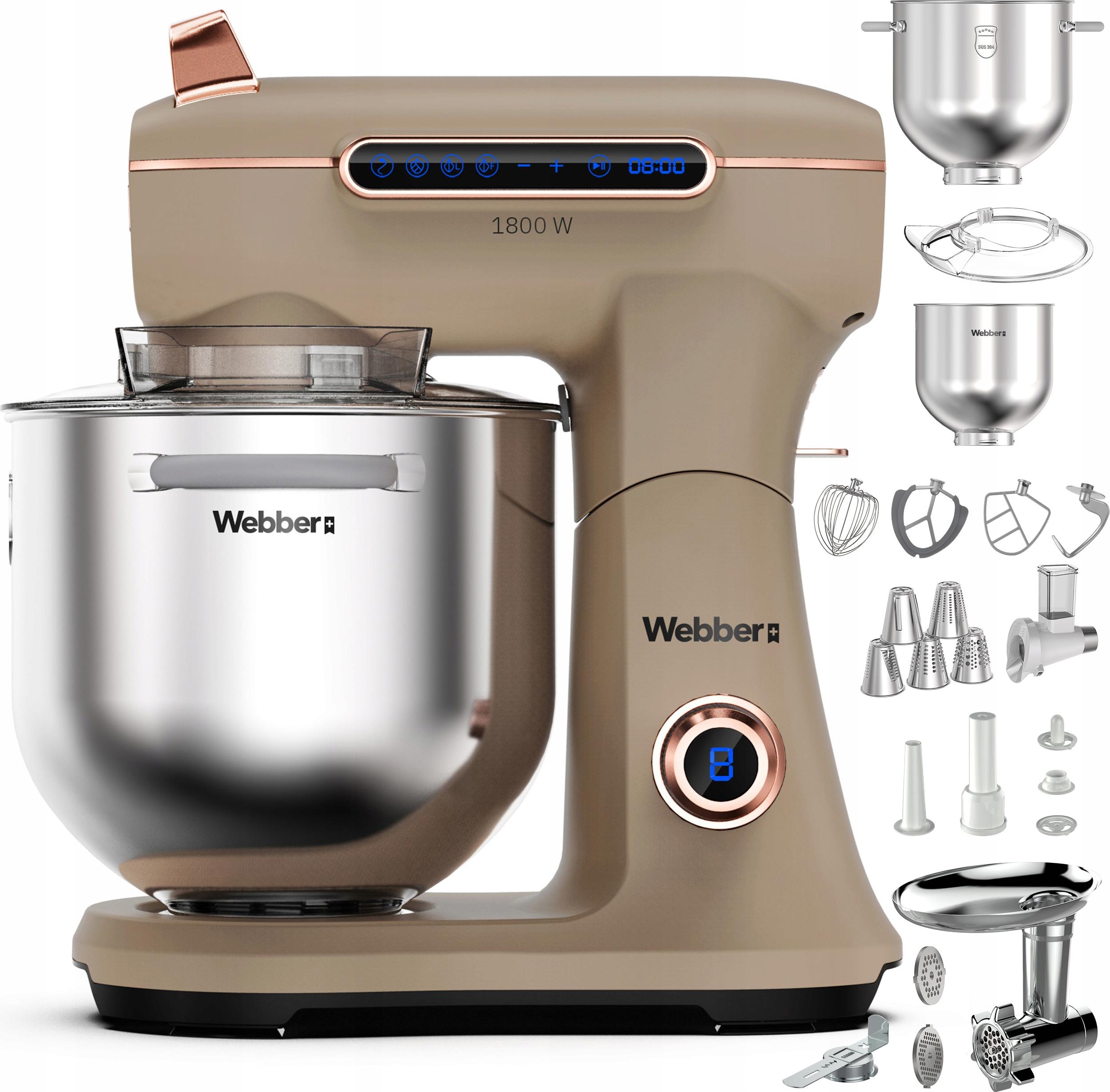 Planetenküchenmaschine Webber XEF900 1800 W, 7 l Schüssel, Multifunktionsmixer
