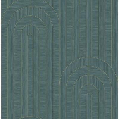 A-Street Prints Declan Turquoise Textured Arches Wallpaper