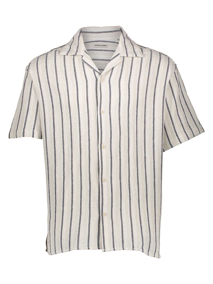 Jack & Jones Hemd "Coba" in Weiß/ Dunkelblau - S
