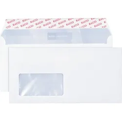 ELCO FSC Briefumschlag C5/6 (114 x 229 mm), mit Haftklebung/Längsseite, Fenster und Innendruck, Hochformat, weiß, 80g