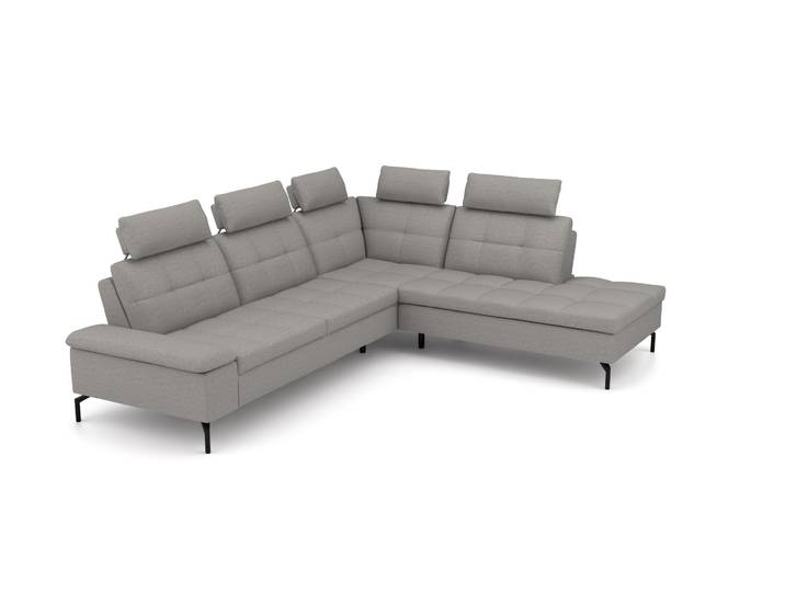 Ecksofa 951 - Grau (Lichtgrau) - Feiner Mikrofaserstoff