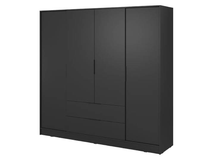 Schlafzimmer Schrank Drehtürenschrank Kleiderschrank 206 cm in schwarz