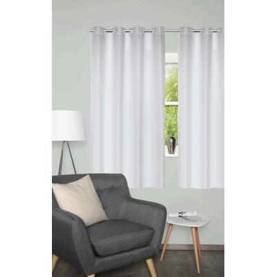 Vorhang HOME BASICS "BENOGA 2er SET", silberfarben, B:135cm H:175cm, Polyester, Gardinen, SET, Ösenschal, Uni, Dekostruktur