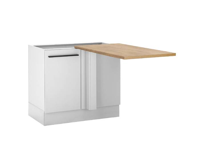 Eckschrank Emporia 112 x 90 x 60cm Weiß/Matt Weiß