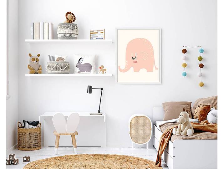 Tableau déco The Elephant 43 x 53cm Multicolore