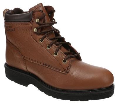 "Work America Men's 6"" Brawny Leather Work - 11 Brown Boot E3"