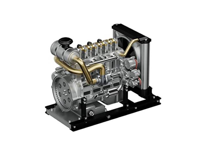 KAROON Motor Modell, 1/10 Metall OHV Inline-Vierzylinder-Motor Modell mit Kühlsystem Lernspielzeug (300+PCS)
