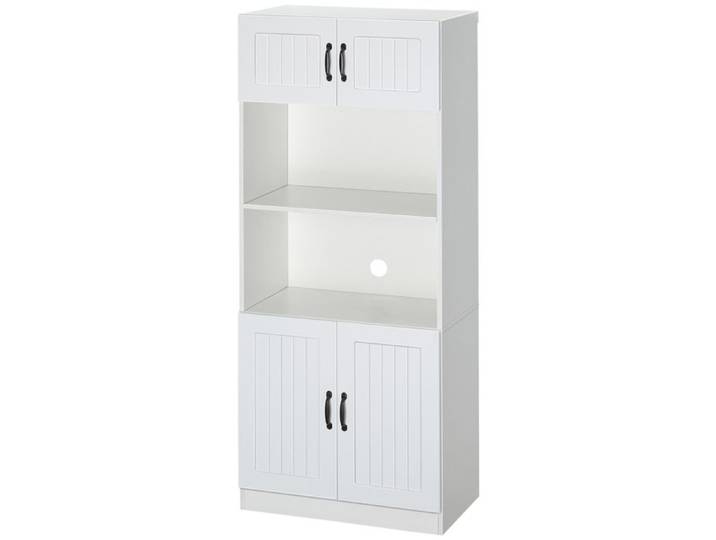 YWJ Armoire de cuisine buffet de cuisine armoire de style campagnard 2 armoires 2 étagères 70 cm x 40 cm x 170 cm blanc + noir