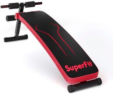 Costway Folding Weight Bench Adjustable Sit-up Board Workout Slant Bench-Red