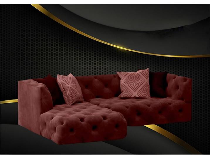Xlmoebel Chesterfield-Sofa Ecksofa im Chesterfield Stil aus hochwertigem Textil in L-Form, Ecksofa L-Form, Hergestellt in Europa
