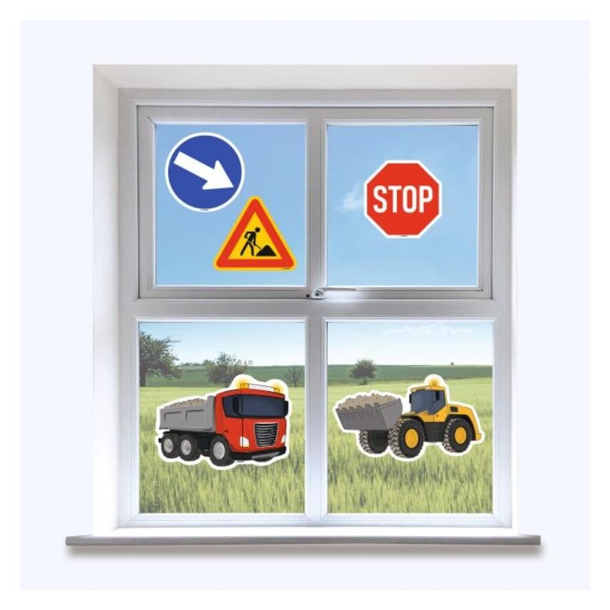 Amscan Baustellen Fensterbilder / Sticker (5 Stk.) (AC9916747)