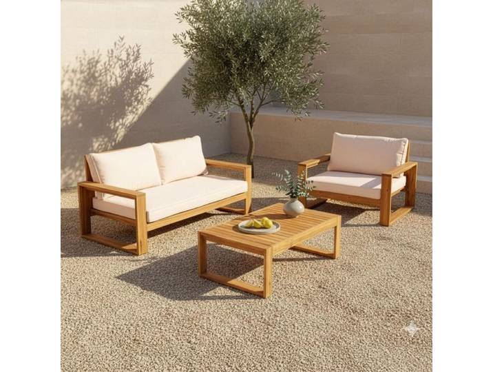 OUTLIV. Santa Cruz Loungeset inkl. Loungetisch Akazie/Polyester