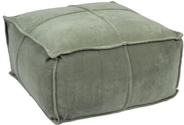 Storied Home Cotton Velvet Pouf