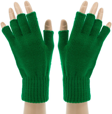 Strick-Handschuhe, dunkelgrün