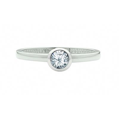 Solitärring ADELIA´S "Solitärring 585 Weißgold ( 14K ) mit Zirkonia" Gr. 52, silber, Fingerringe, Damen, 52, Gold, Goldring Diamant