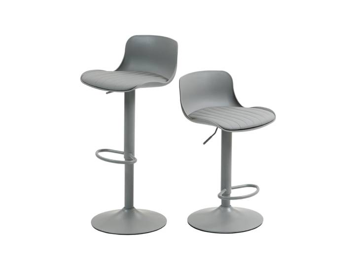 Tabouret de bar pivotant en acier gris