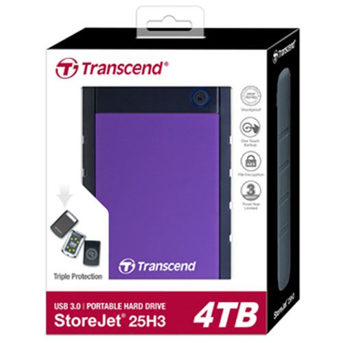 4TB Transcend StoreJet 25H3P TS4TSJ25H3P 2.5" (6.4cm) USB 3.0 schwarz/lila