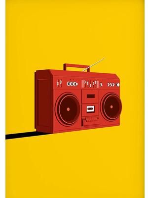 Uplifted Finds Pop Art Retro 80s Cassette Tape Music Canvas Vintage Wall Decoration 30 X 42 Cm Unframed b