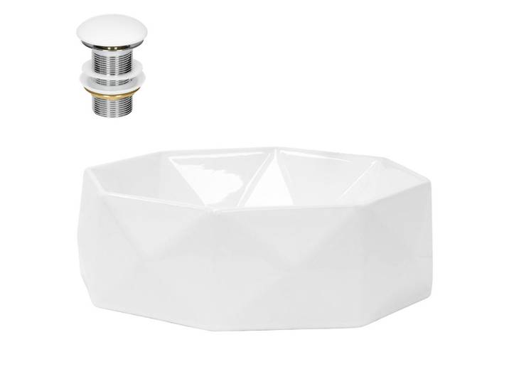 Ml-Design Waschbecken, Weiß, Keramik, 42x13.5x42 cm, Badezimmer, Waschbecken & Armaturen, Waschbecken