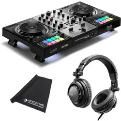 Hercules DJ Controller Inpulse 500 Silver Edition mit DJ45 Kopfhörer und Tuch, DJ Controller