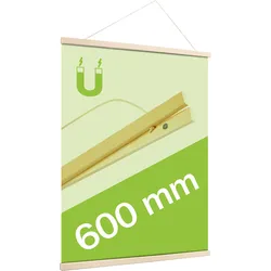 SPRINTIS Posterleiste 60 cm, holz, magnetische Posterschiene aus Kiefernholz für A1 Format, Poster Aufhänger als gestalterisches Element