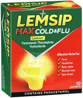 Lemsip Max Cold and Flu Lemon Sachets - 10 Sachets