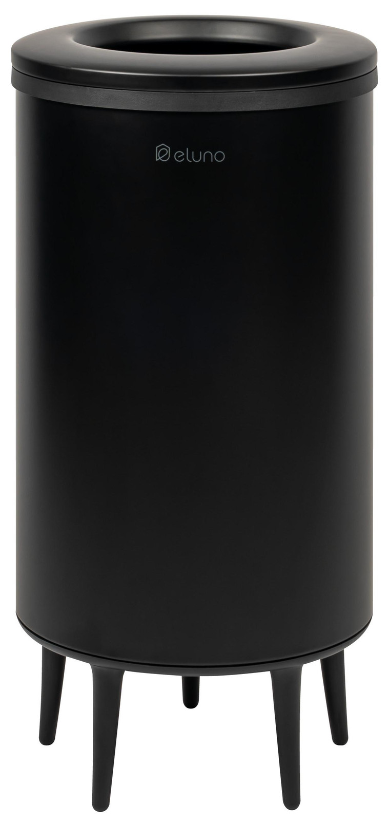 eluno Multifunctionele afvalbak, 36 liter, zwart metaal