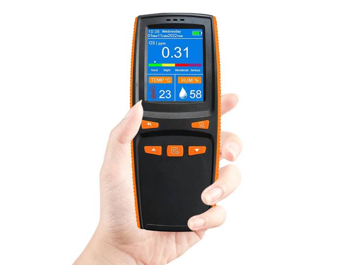 Dienmern-Compteur d'ozone portable DM509 O3, écran LCD, capteur de température et d'humidité, testeur avec date et heure, connaissance à chaud, nouveau